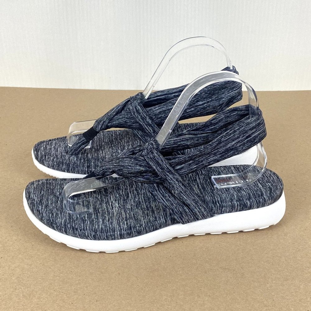 Skechers Fabric Sling Thong Memory Foam Sandals Womens Size 9 Heathered Gray